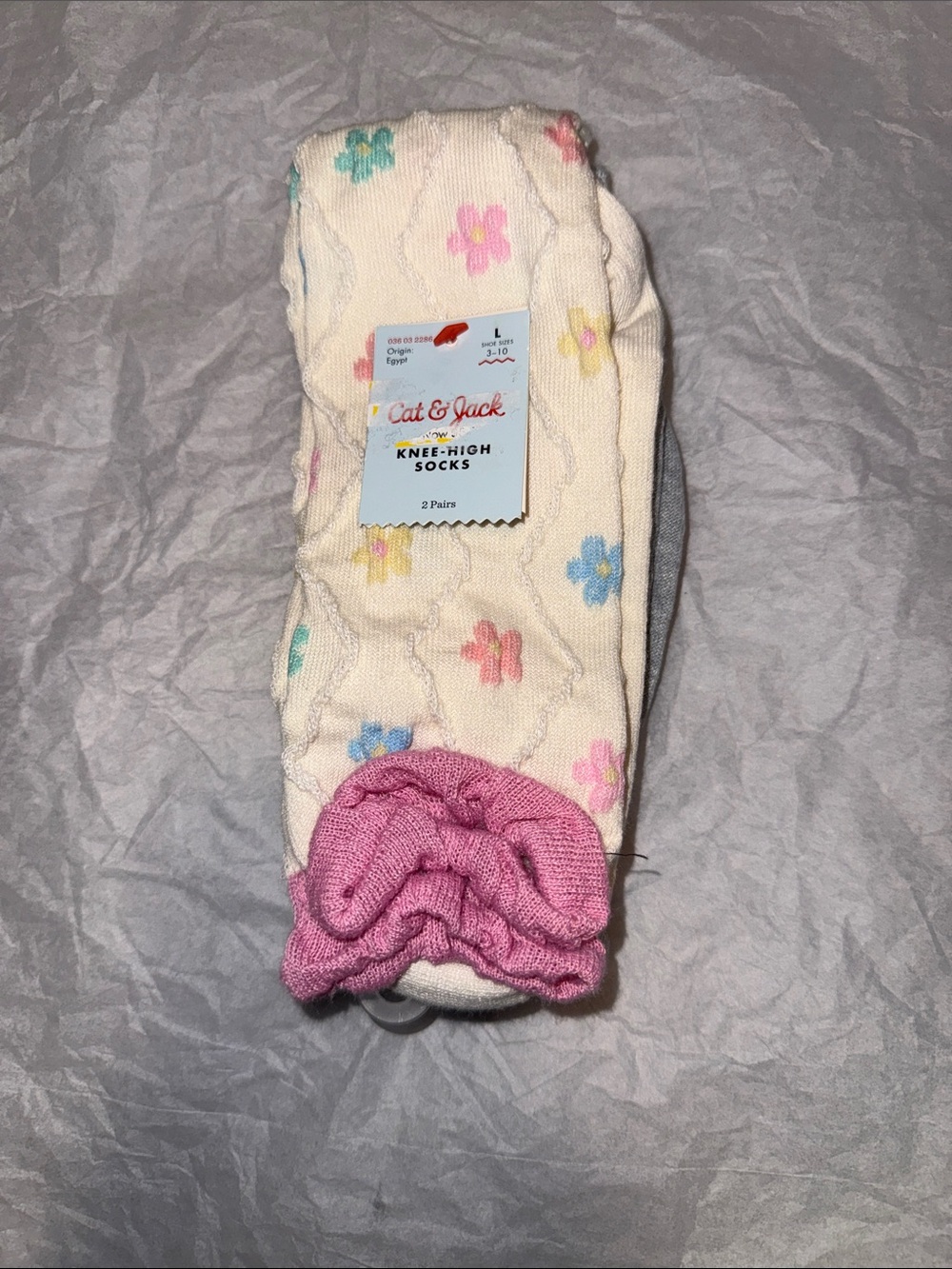 Cat & Jack Knee-High Socks with Ruffle 2-Pair